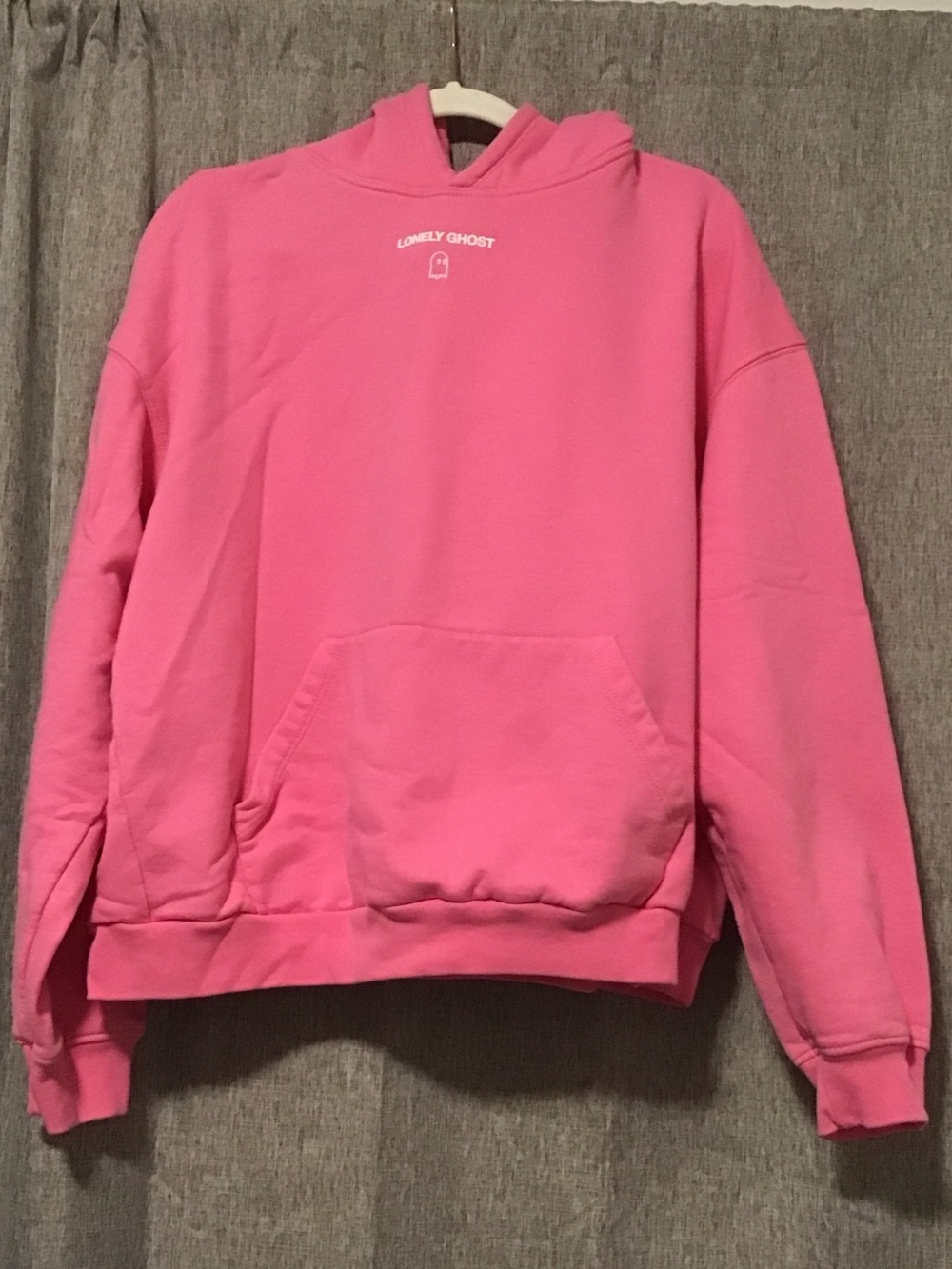 LONELY GHOST Bright Pink Pullover Hoodie